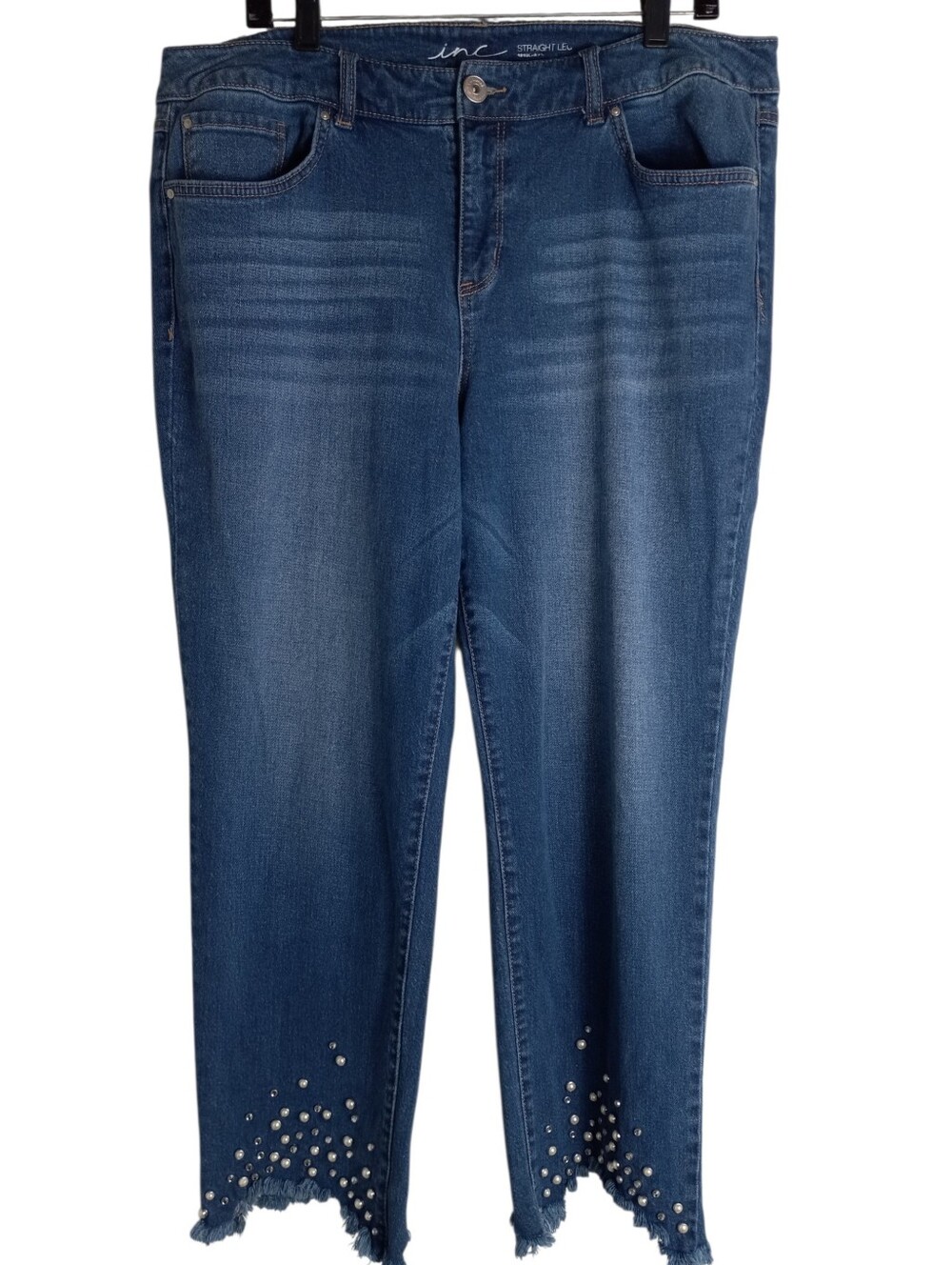 INC International Concepts Raw Studded Hem Jeans Size 16
